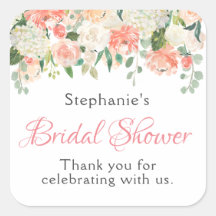 ピーチメドレウォーターカラーフローラブライダルシャワー