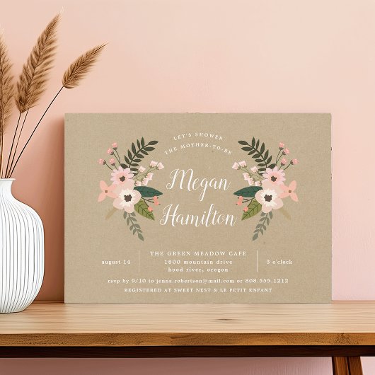 ピーチメドークラフトベビーシャワー招待状 招待状