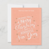 ピーチメリークリスマスニューイヤーフォトホリデーカード (正面)