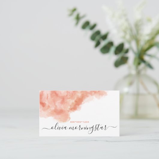 ピーチメロンウォーターカラー塗装 名刺 (スタンド正面)