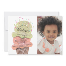 ピーチモダンアイスクリーム |誕生日パーティー |写真