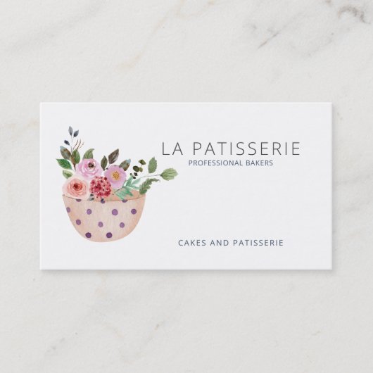 ピーチモダンウォーターフローラベーカリーパティシシェフ 名刺 (正面)