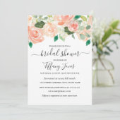 ピーチモダンウォーター色フローラブライダルシャワー 招待状 (スタンド正面)
