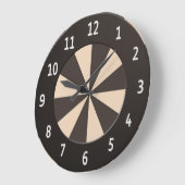 ピーチモダンエイズ·アニー·カラー·ブラック·ディジット·サークル ラージ壁時計 (傾斜)