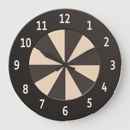 ピーチモダンエイズ·アニー·カラー·ブラック·ディジット·サークル ラージ壁時計 (正面)