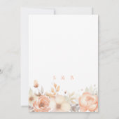 ピーチモダンエレガントフローラ婚約パーティ 招待状 (裏面)