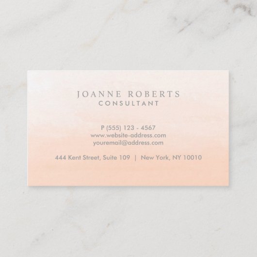 ピーチモダンオレングラデーションジ美しいまたはプロフェッショナル 名刺 (裏面)