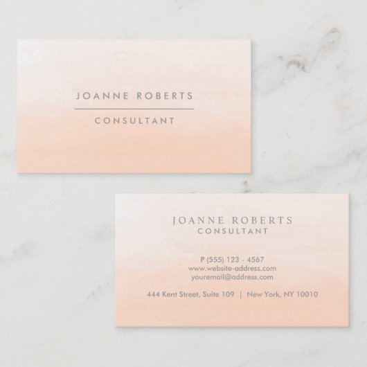 ピーチモダンオレングラデーションジ美しいまたはプロフェッショナル 名刺 (正面/裏面)