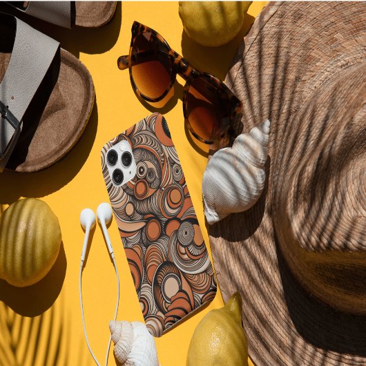 ピーチモダンオレンジ抽象芸術パターン Case-Mate iPhoneケース