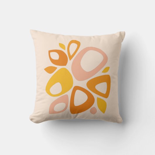 ピーチモダンスタイリッシュマリゴールド黄抽象芸術 クッション (正面)