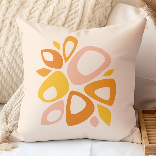 ピーチモダンスタイリッシュマリゴールド黄抽象芸術 クッション