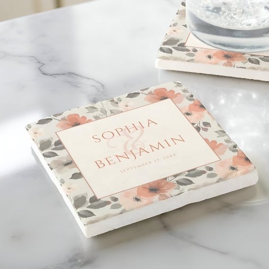 ピーチモダンストーンコースター ストーンコースター