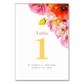 ピーチモダンピンクオレンジポピー結婚ズ テーブルナンバー (正面)