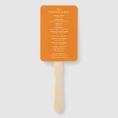 ピーチモダンピンクオレンジポピー結婚式 プログラム ハンドファン (裏面)