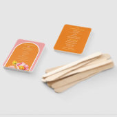 ピーチモダンピンクオレンジポピー結婚式 プログラム ハンドファン (組立なし)