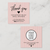 ピーチモダンピンクサンキュースクエア名刺 スクエア名刺 (正面/裏面)