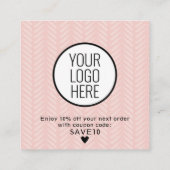 ピーチモダンピンクサンキュースクエア名刺 スクエア名刺 (裏面)