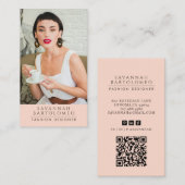 ピーチモダンピンクプロフェッショナルビジネス写真 名刺 (正面/裏面)