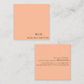 ピーチモダンフエレガントズ美しいプロフェッショナル スクエア名刺 (正面/裏面)