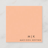 ピーチモダンフエレガントズ美しいプロフェッショナル スクエア名刺 (正面)