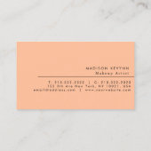 ピーチモダンフエレガントズ美しいプロフェッショナル 名刺 (裏面)