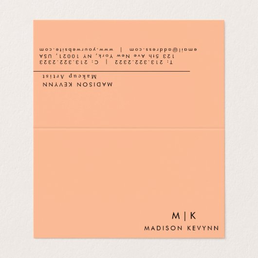 ピーチモダンフエレガントズ美しいプロフェッショナル 名刺 (外部フラット)