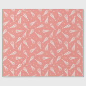ピーチモダンフォレストツリークリスマス ラッピングペーパー (フラット)