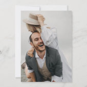 ピーチモダンフローラフォト結婚式招待状 招待状 (裏面)