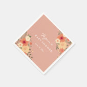 ピーチモダンフローラベビーシャワーナプキンズ スタンダードカクテルナプキン (角)