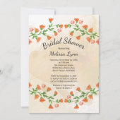 ピーチモダンフローラ秋ブライダルシャワー 招待状 (正面)