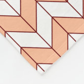 ピーチモダンブルガンディヘリンボーン フリースブランケット (角)