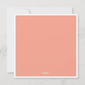 ピーチモダンベビーガールSIP & SEEパーティーフォトカード 招待状 (裏面)