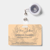 ピーチモダンモティーチロゴウェディングプランナー バッジ (伸縮クリップ付き付き表面)