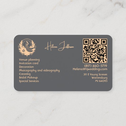 ピーチモダンモティーチロゴウェディングプランナー 名刺 (裏面)