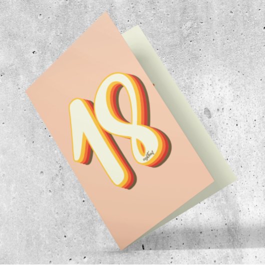 ピーチモダンレトログルーヴィー18位誕生日 カード