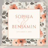 ピーチモダン結婚ス スクエアペーパーコースター