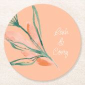 ピーチモダン結婚ス ラウンドペーパーコースター (正面)