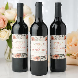 ピーチモダン結婚ス ワインラベル