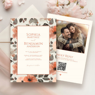 ピーチモダン結婚ス 招待状