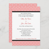 ピーチモダン結婚式招待状テンプレート 招待状 (正面/裏面)