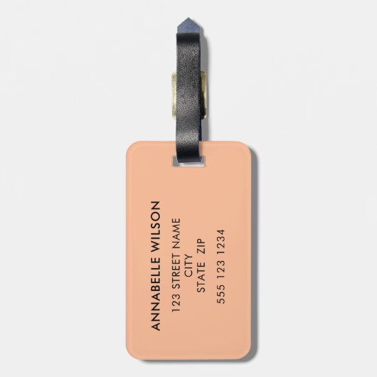 ピーチモノグラムスクリプト名 ラゲッジタグ (裏面縦)