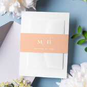 ピーチモノグラム結婚ズカスタム 招待状ベリーバンド