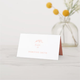 ピーチモノグラム結婚ズ プレイスカード