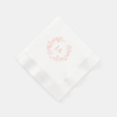 ピーチモノグラム結婚ズ 縁ありカクテルナプキン (角)