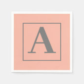 ピーチモノグラム スタンダードカクテルナプキン (正面)