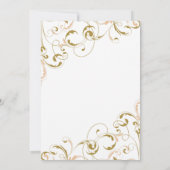 ピーチユニーク&金ゴールド結婚式招待状 |渦巻き 招待状 (裏面)