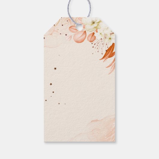 ピーチライトオレンジ結婚の感謝のお願い ギフトタグ (裏面)