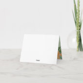 ピーチライトグリーン牡丹バラ結婚ズサンキュー サンキューカード (裏面)