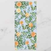 ピーチライトブルーピーニー&バラフローラ結婚のメニュー メニュー (裏面)