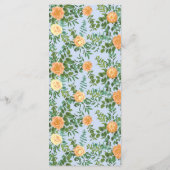 ピーチライトブルーピーニー&バラフローラ結婚のメニュー メニュー (裏面)